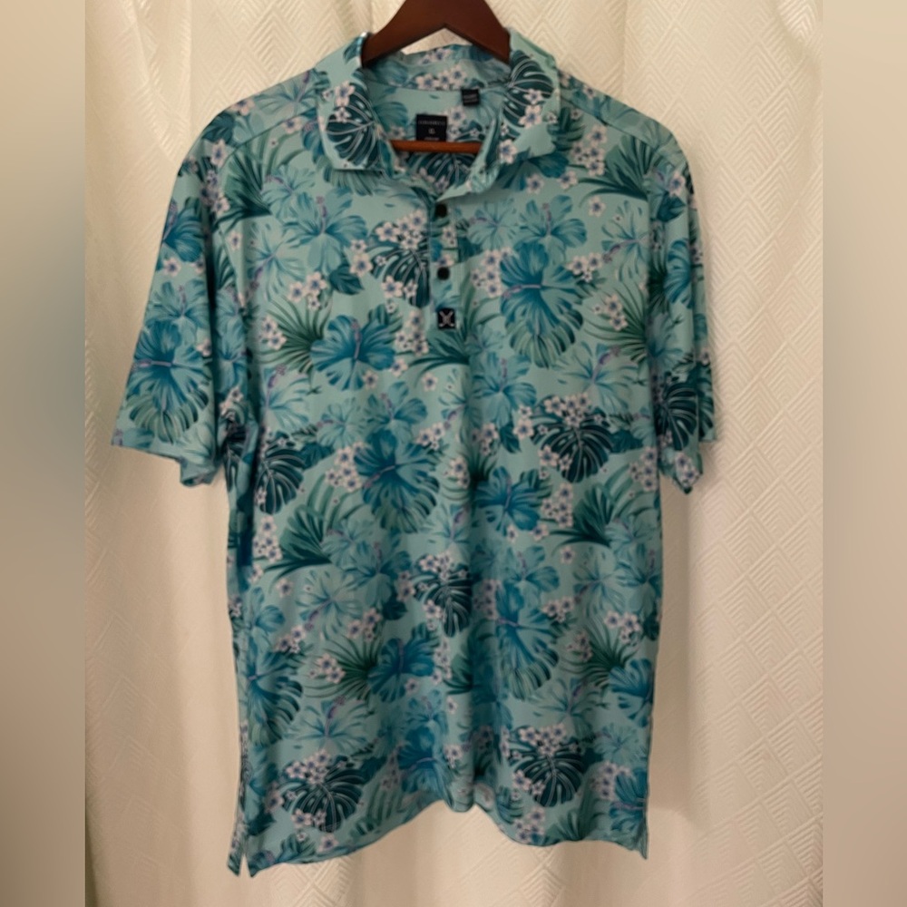 Construct Floral Men's Polo Shirt Size XL